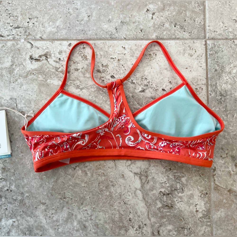 Carve Designs NWT Stinson Bikini Top in Lisbon Red/Orange, size L - Picture 7 of 9